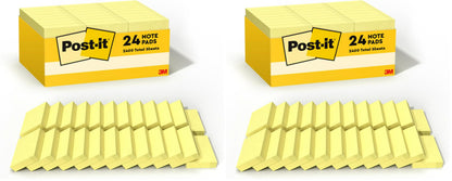 Post-it Notes, 1.38 x 1.88 in, The Iconic Canary Yellow Note, 24 Pads