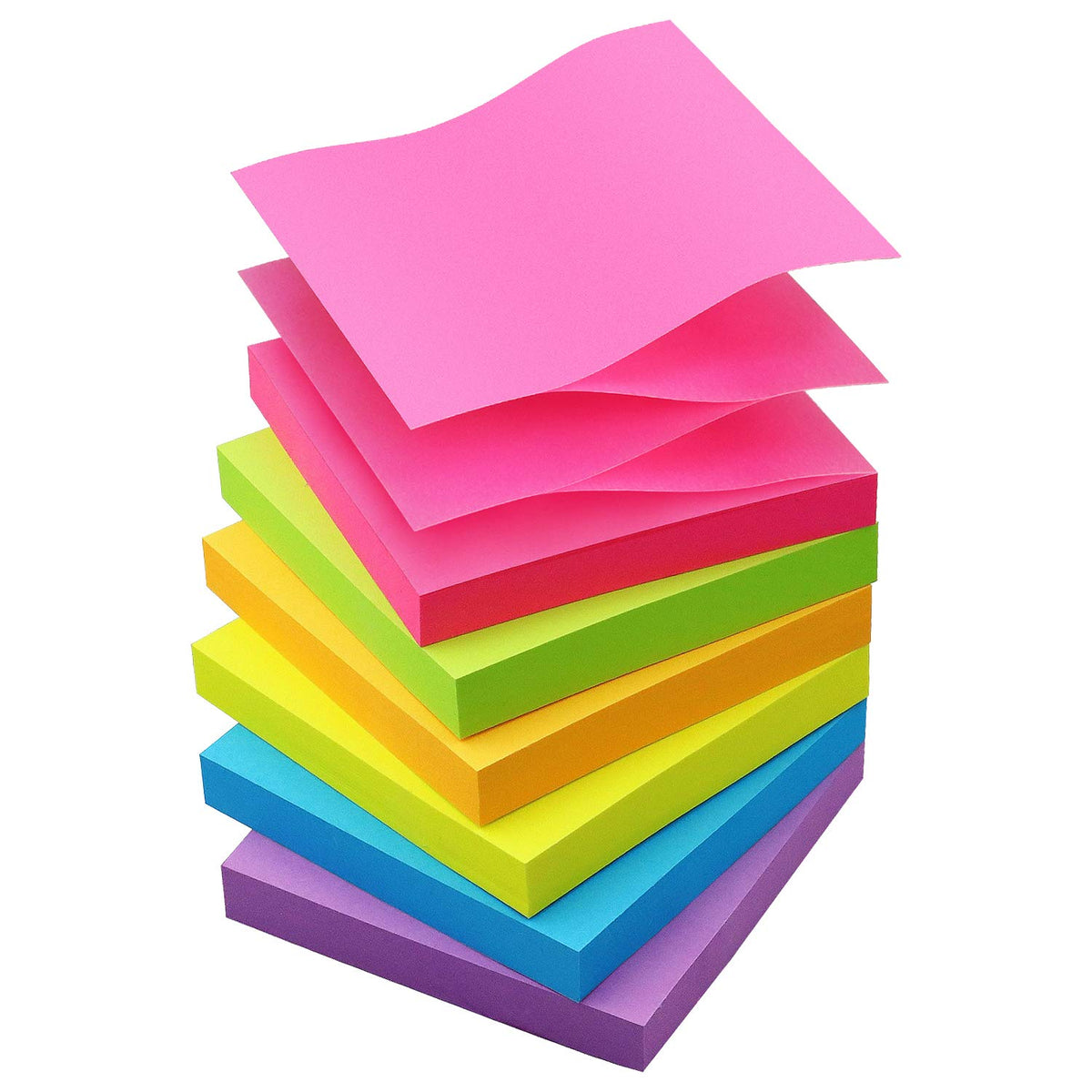 OSBOO Sticky Notes 3x3 Pop Up with 6 Bright Colors, 100 Sheets/Pad