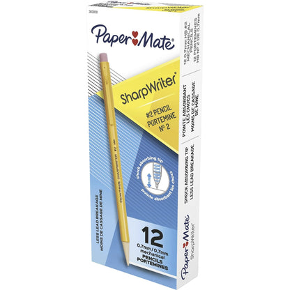 Paper Mate SharpWriter Mechanical Pencils, 0.7mm, HB #2, Yellow, 12 Count