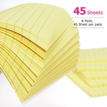 Early Buy Lined Sticky Notes 4x6 in, 6 Pads, 45 Sheets/Pad, Yellow
