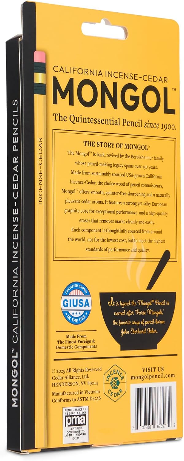 Mongol Classic Incense Cedar #2 Pencil - 12-Pack - Unsharpened