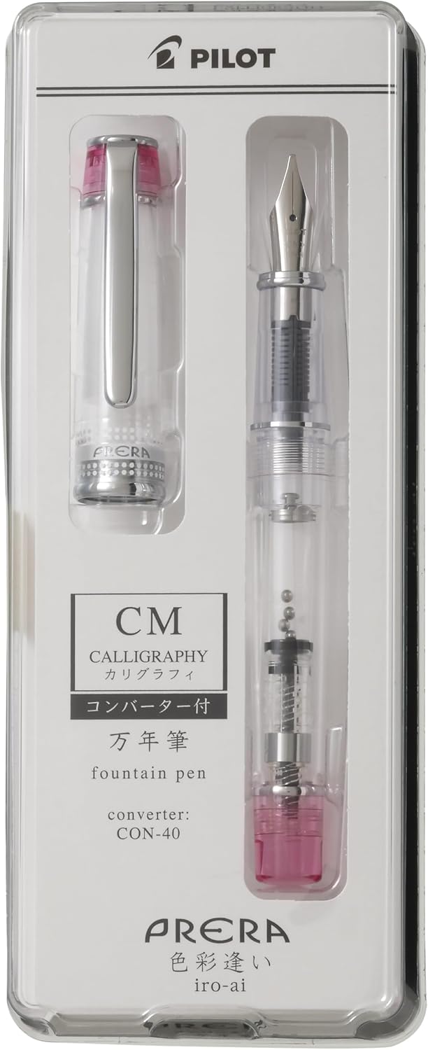 PILOT PRERA Fountain Pen, Color Matching, CM Calligraphy, Transparent Black, PFPR1TBCM