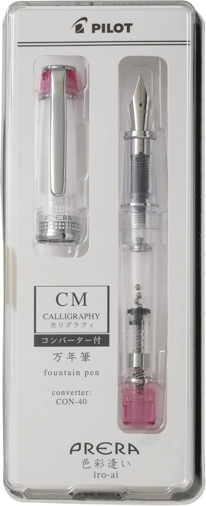 PILOT PRERA Fountain Pen, Color Matching, CM Calligraphy, Transparent Black, PFPR1TBCM