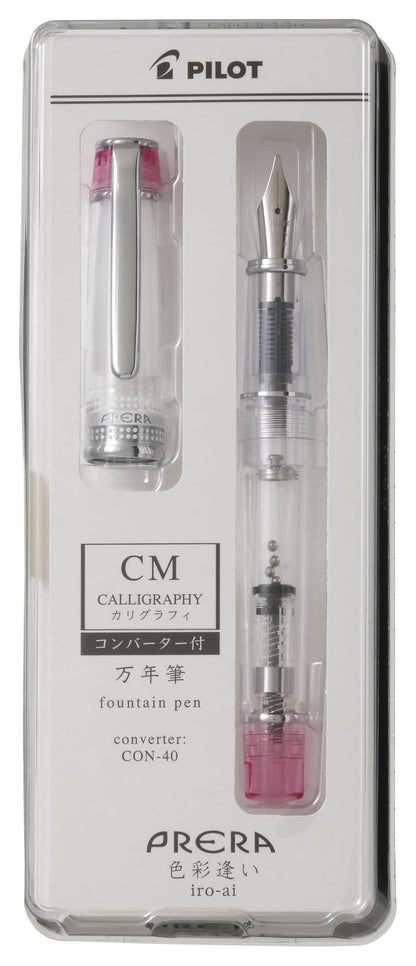 PILOT PRERA Fountain Pen, Color Matching, CM Calligraphy, Transparent Black, PFPR1TBCM