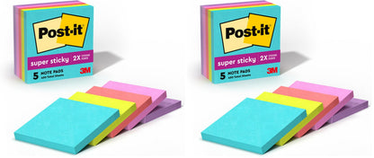 Post-it Super Sticky Notes, 3 x 3 in, Supernova Neons, 5 Pads