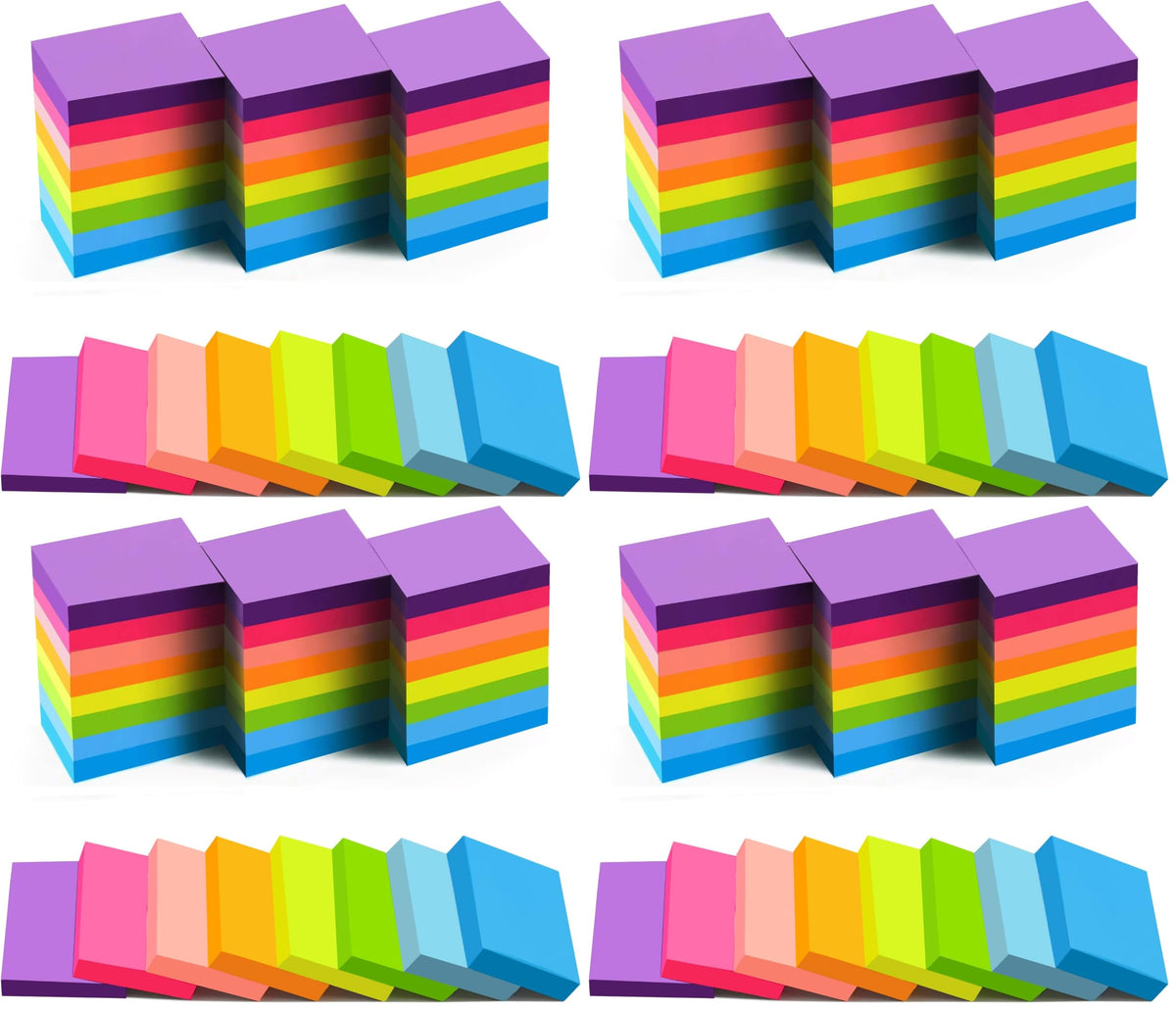 (24 Pads) Sticky Notes 1.5 x 2 in, 8 Colors Post Self Sticky Notes Pad Its