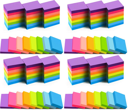 (24 Pads) Sticky Notes 1.5 x 2 in, 8 Colors Post Self Sticky Notes Pad Its