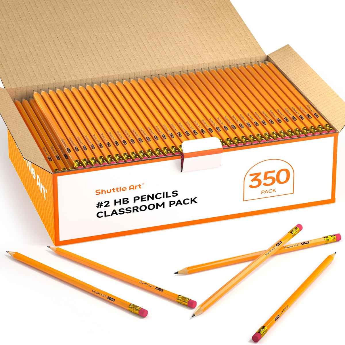 Shuttle Art Wood-Cased #2 HB Pencils, 1000 Pack Sharpened Yellow Pencils with Erasers, Bulk Pack Graphite Pencils for School and Teacher Supplies, Writing, Drawing and Sketching