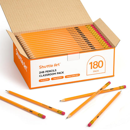 Shuttle Art Wood-Cased #2 HB Pencils, 1000 Pack Sharpened Yellow Pencils with Erasers, Bulk Pack Graphite Pencils for School and Teacher Supplies, Writing, Drawing and Sketching