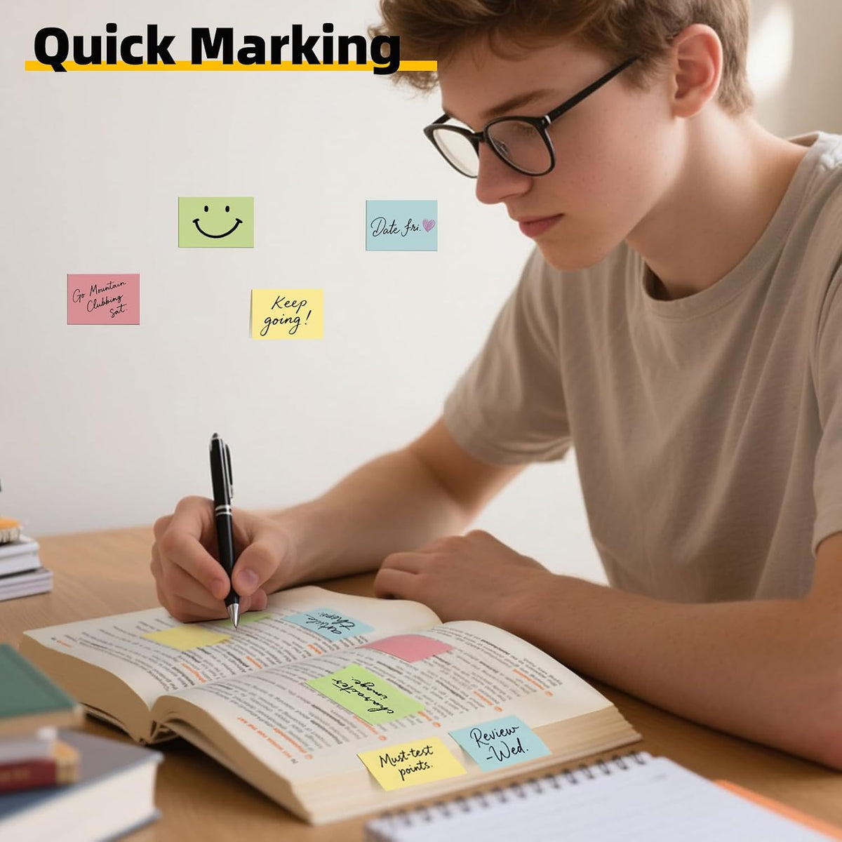 Small Sticky Notes 1.5x2 in, 50 Pads, 100 Sheets/Pad, 4 Pastel Colors