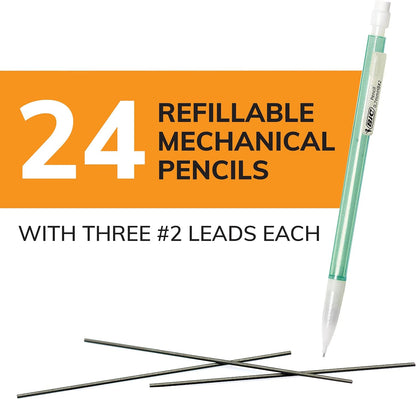 BIC Xtra-Sparkle Number 2 Mechanical Pencils, 24-Count Pack, 0.7mm Point