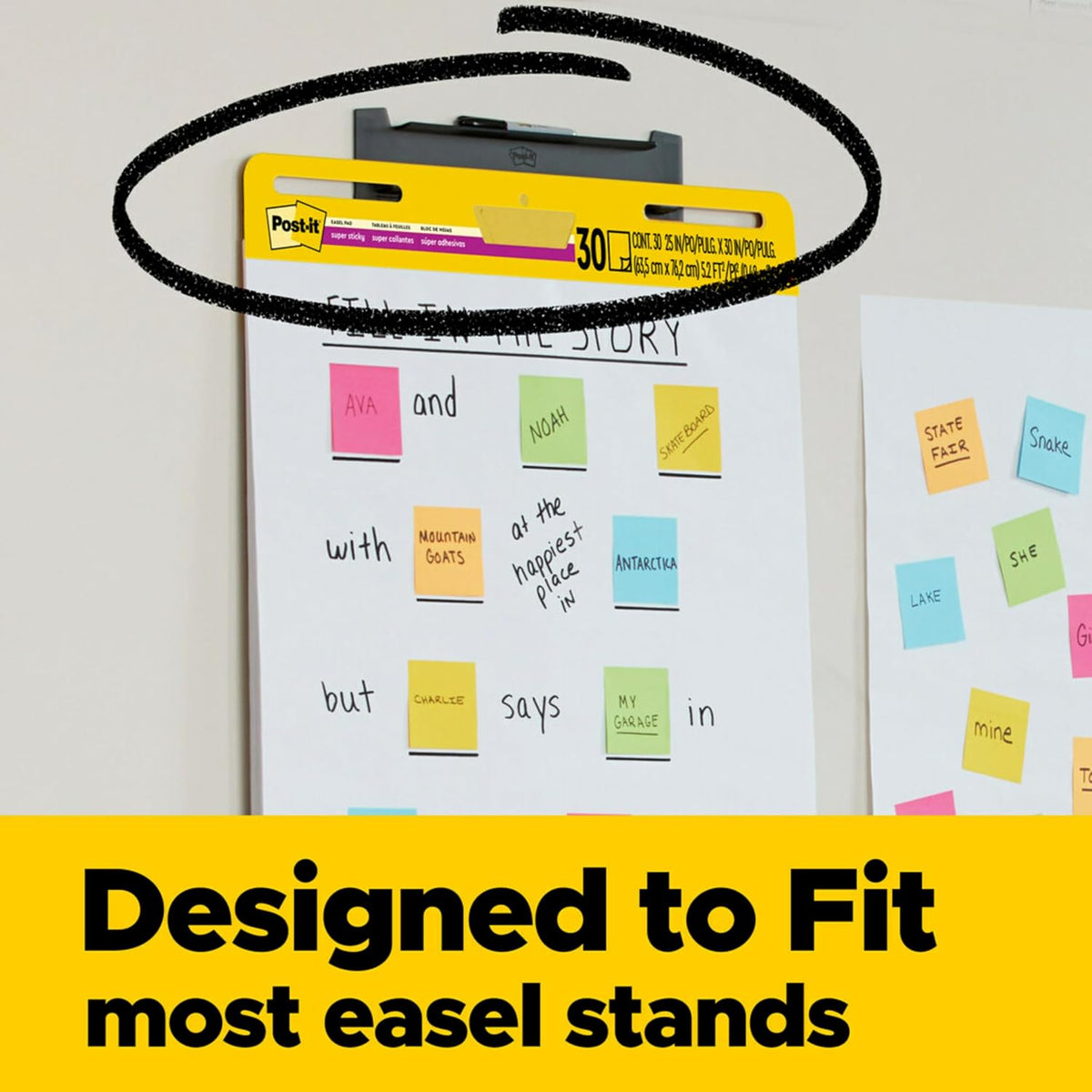 Post-it Super Sticky Easel Pad, 25" x 30", 30 Sheets, 6-Pack