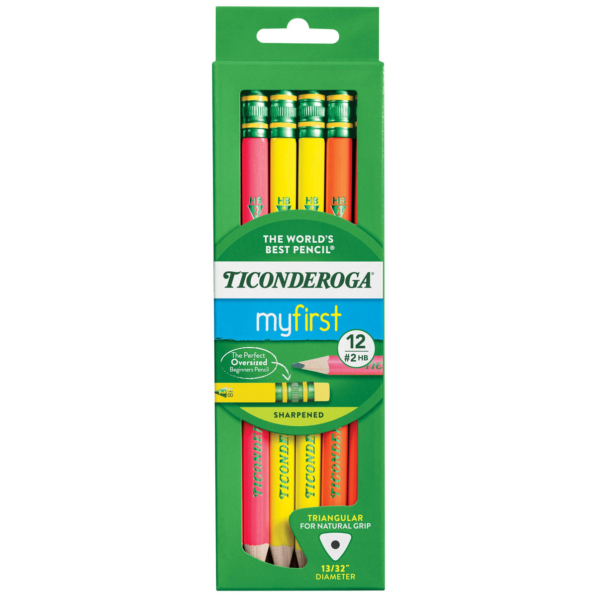 Ticonderoga My First Tri-Write Wood-Cased Pencils, Pre-Sharpened