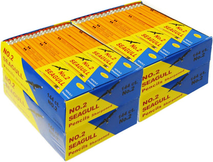 Seagull 288 Count Pre-Sharpened #2 HB Pencils with Erasers