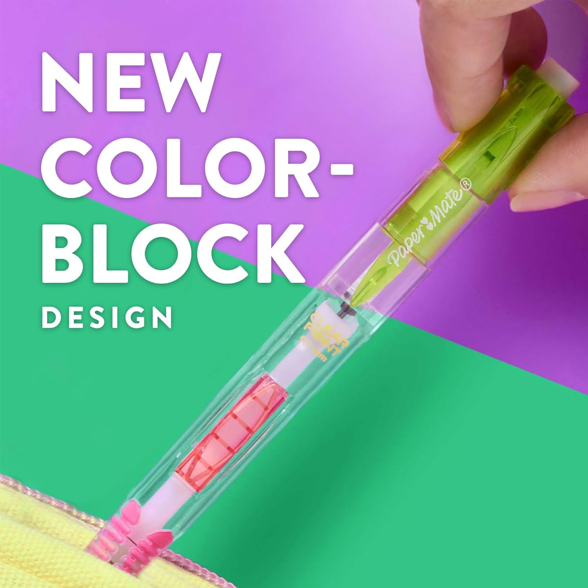 Paper Mate Clearpoint Mechanical Pencils, Color Block Edition, HB #2 Lead (0.7mm), 12 Count - Back to School, Fun Office Supplies