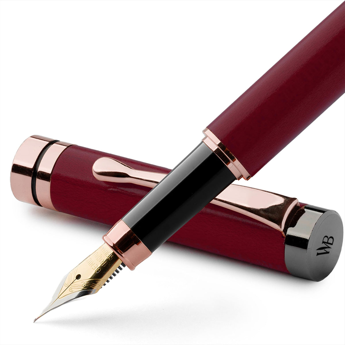 Wordsworth & Black Bamboo Wood Fountain Pen Set for Writing, Medium Nib