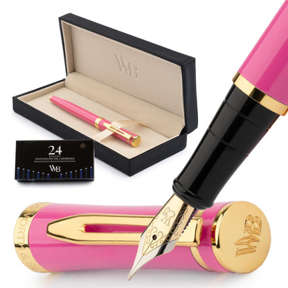Wordsworth & Black Luxury Fountain Pen Set for Writing, Medium Nib, Black