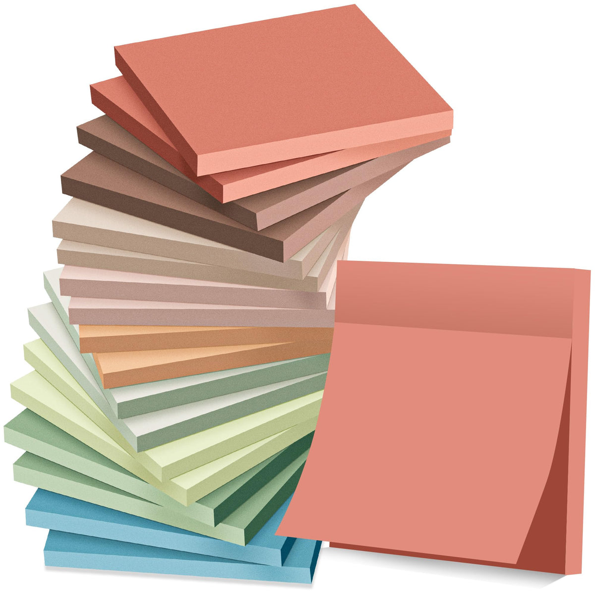 (24 Pads) Sticky Notes 3 x 3 in Post, 12 Bright Colors Self-Stick Pads
