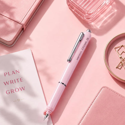 WRITECH Fountain Pen Fine Point: Clictek Retractable Black Ink Cartridges