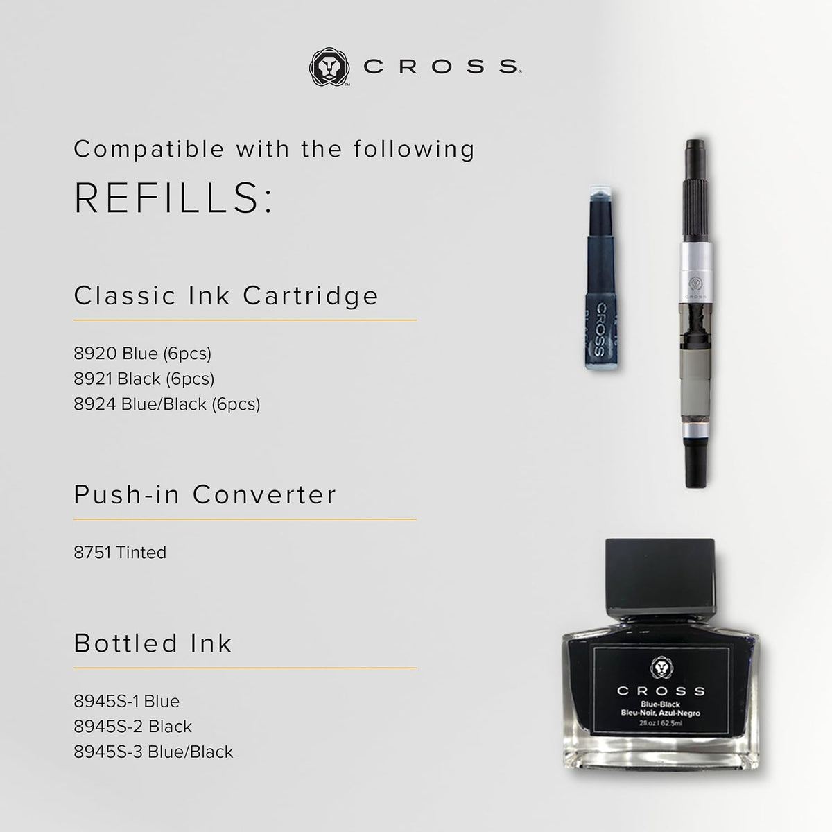 Cross Bailey Light Polished Blue Fountain Pen, Extra-Fine Nib