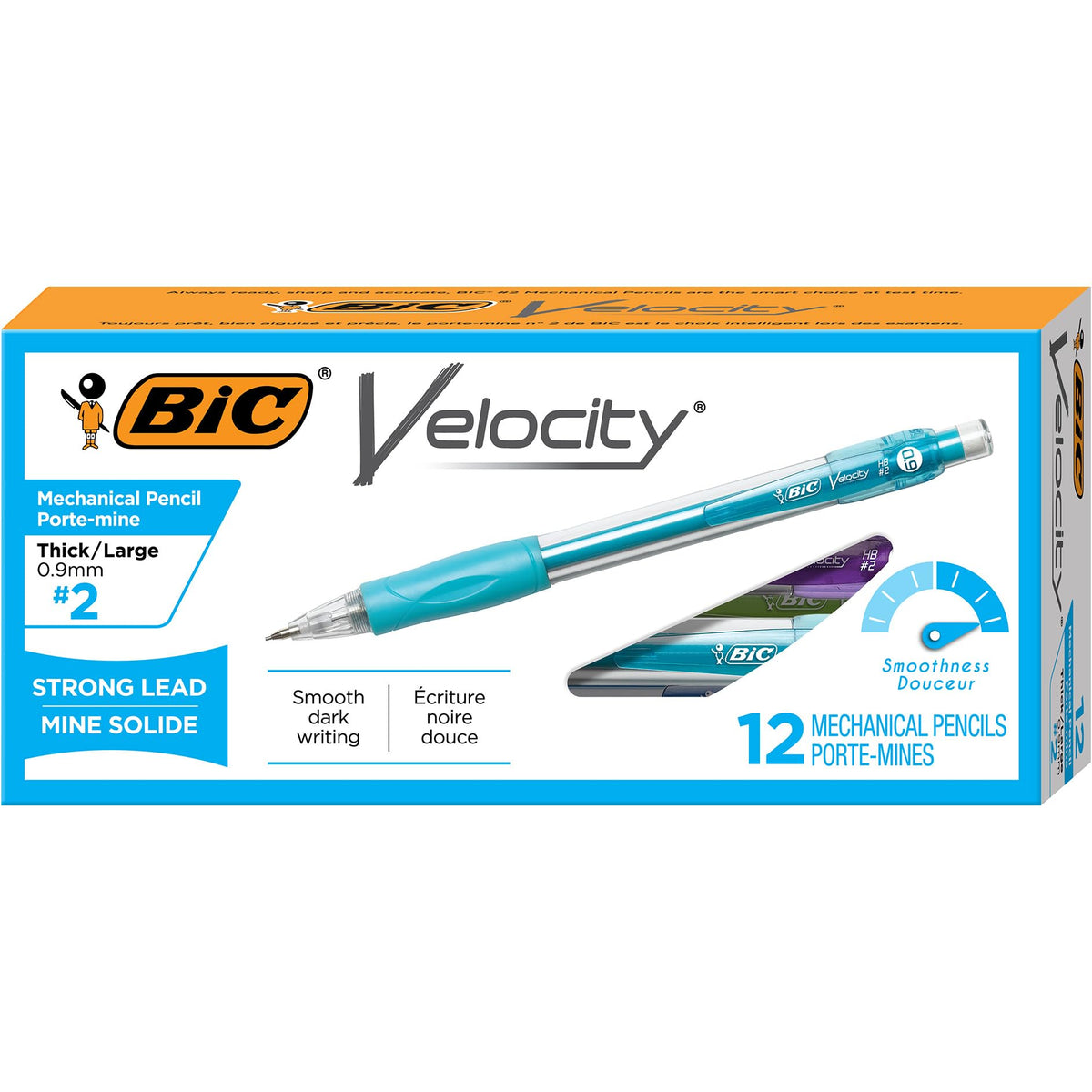 BIC Xtra Comfort Mechanical Pencils with Erasers, Medium Point (0.7mm), 12-Count Pack, Bulk Mechanical Pencils for School or Office Supplies