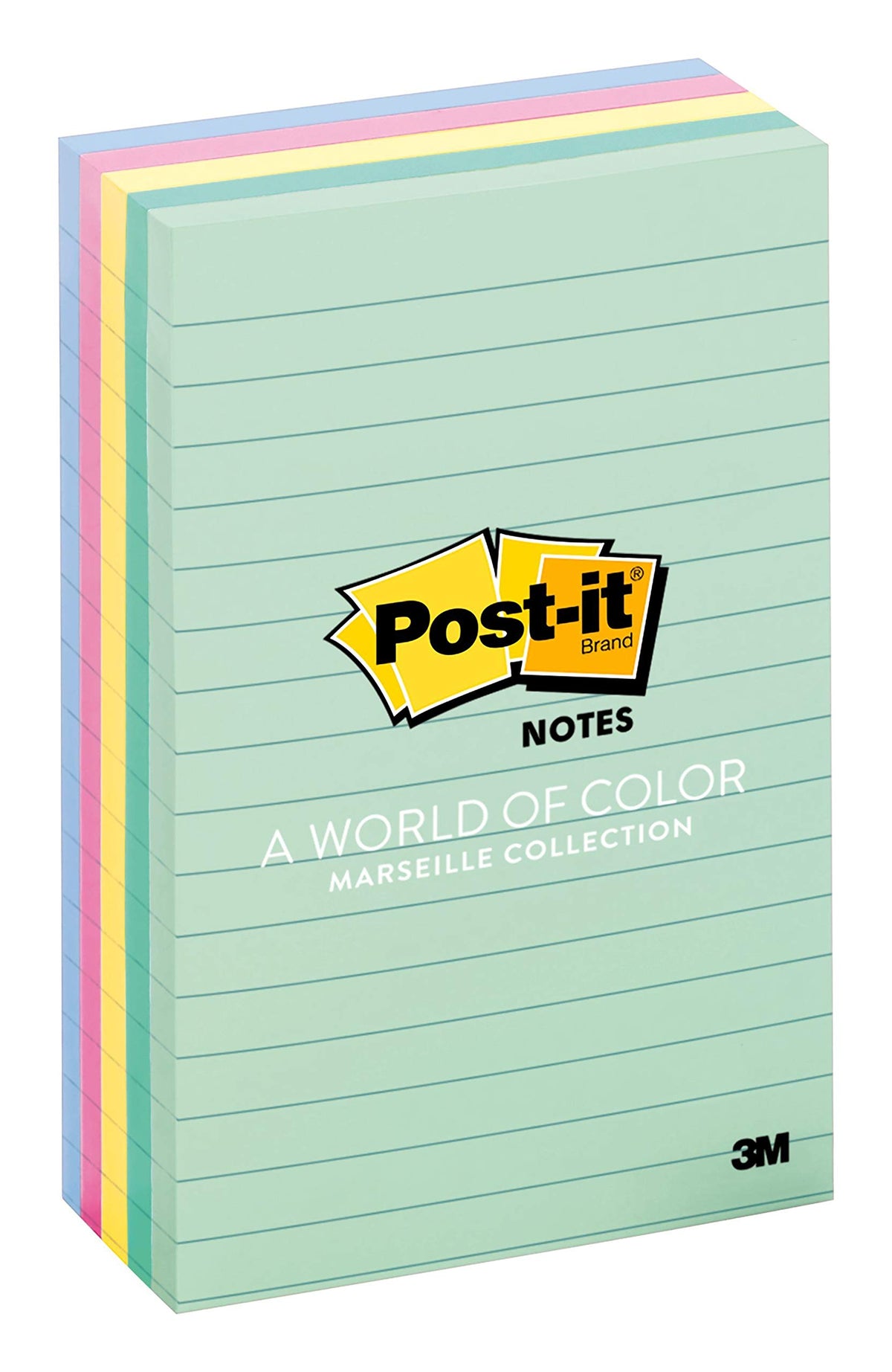 Post-it Notes, 4 x 6 in, Beachside Café Collection, 5 Lined Pads