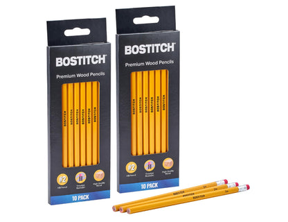 Bostitch Premium #2 Pencils, Premium Wood, Unsharpened, HB Graphite, 10-Pack