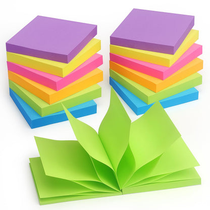 Pop-up Sticky Notes, 3x3 in, 24 Pads, 70 Sheets/Pad, Fluorescent Colors
