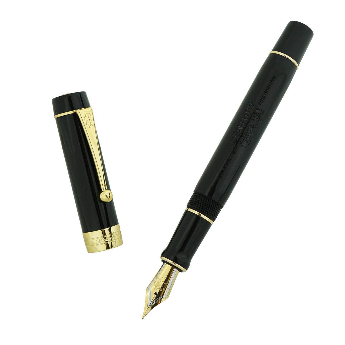 Jinhao 100 Fountain Pen Celluloid Classic Style, #6 Nib Smooth Writing Instrument with Refillable Converter and Pen Case Set