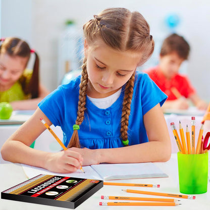 50-Pack Wood-Cased Yellow #2 Pencils Bulk, Pre-Sharpened with Eraser Tops