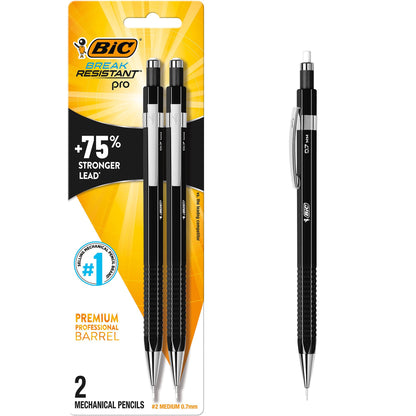 BIC Break Resistant Mechanical Pencils with Erasers, 4-Count Pack