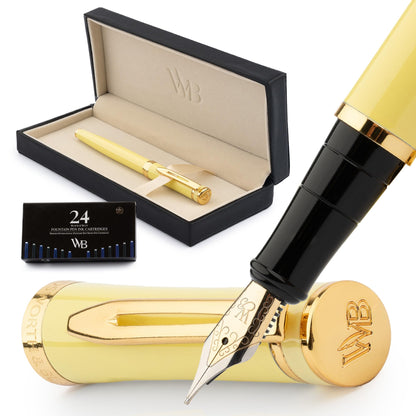 Wordsworth & Black Luxury Fountain Pen Set for Writing, Medium Nib, Black