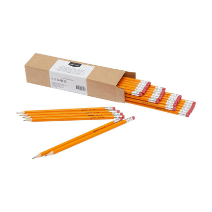 Amazon Basics Wood-Cased #2 Pencils for Writing, Drawing and Sketching, Pre-sharpened, HB Soft Lead with Erasers, Teacher Supplies, 150 Count, Yellow