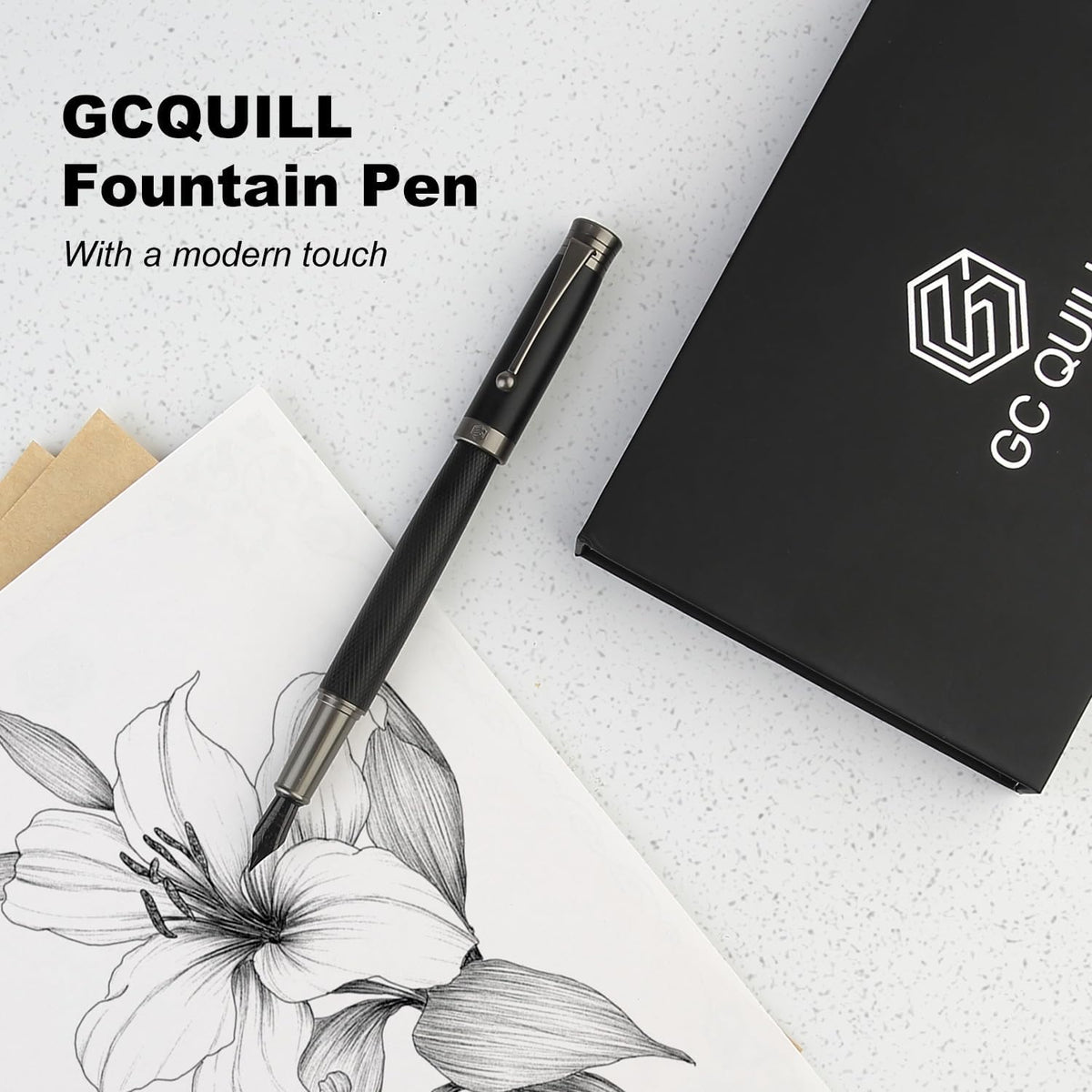 Fountain Pen Set - Fine & Medium Nibs, Includes 18 Ink Cartridges, Ink Refill Converter & Syringe Filler, Gift for Writing, Journaling & Calligraphy MU-13