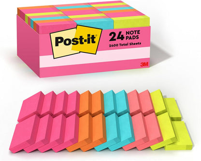 Post-it Notes, 1.38 x 1.88 in, Poptimistic Collection, 24 Pads
