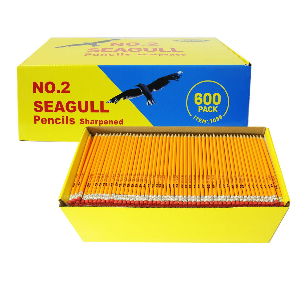 Seagull 288 Count Pre-Sharpened #2 HB Pencils with Erasers