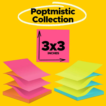 Post-it Pop-up Notes, 3 x 3 in, Poptimistic Collection, 12 Pads