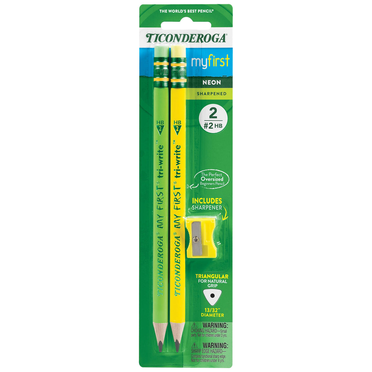 Ticonderoga My First Tri-Write Wood-Cased Pencils, Pre-Sharpened