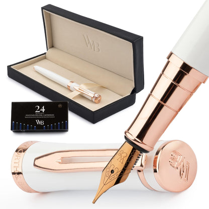 Wordsworth & Black Luxury Fountain Pen Set for Writing, Medium Nib, Black