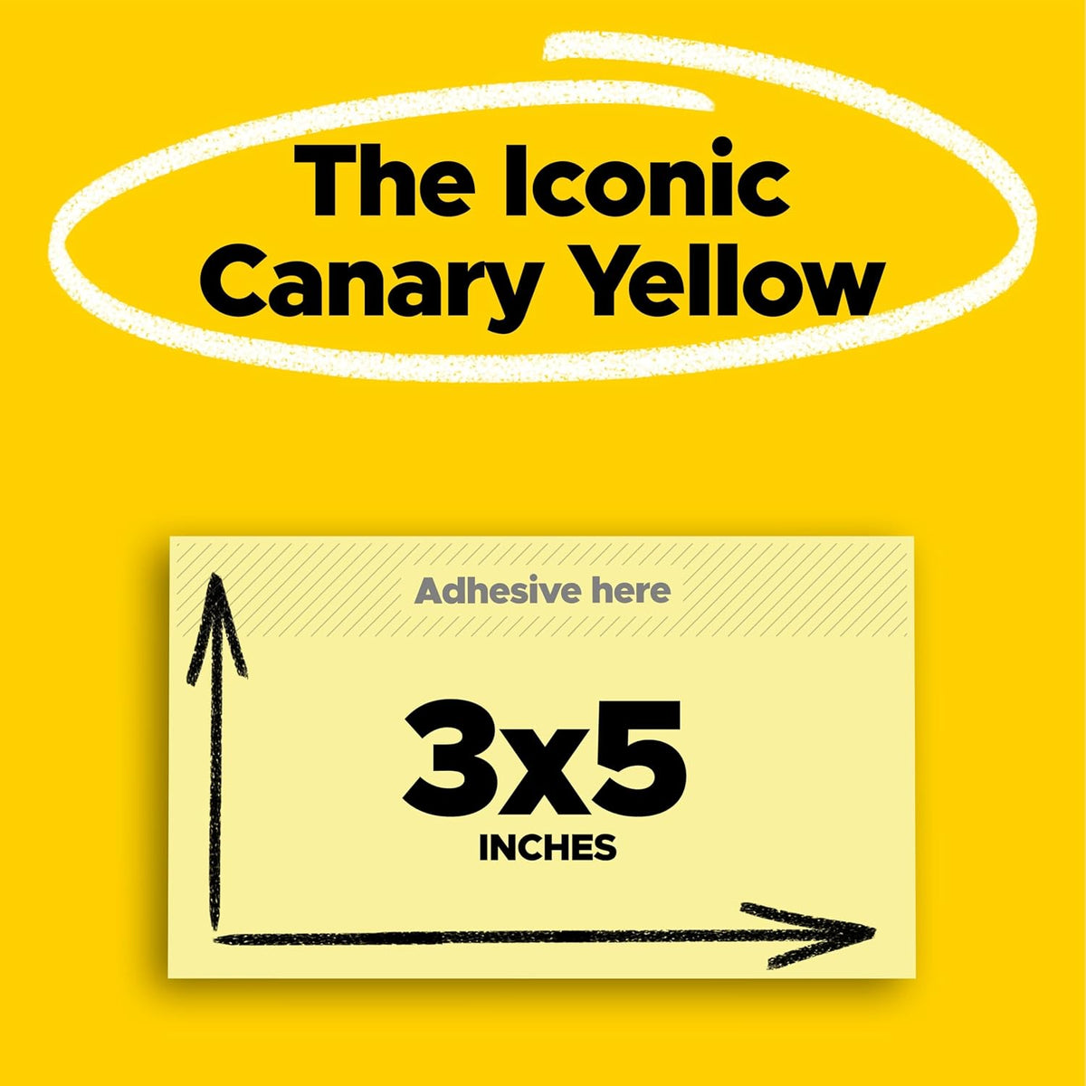 Post-it Super Sticky Notes, 3 x 5 in, Canary Yellow, 12 Pads, 90 Sheets/Pad