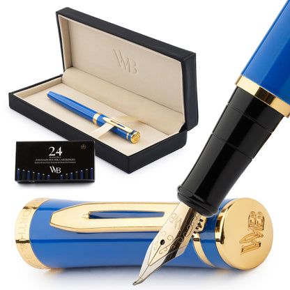 Wordsworth & Black Luxury Fountain Pen Set for Writing, Medium Nib, Black