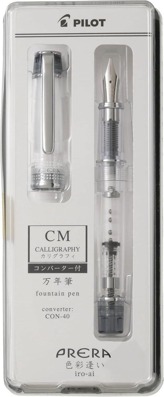 PILOT PRERA Fountain Pen, Color Matching, CM Calligraphy, Transparent Black, PFPR1TBCM
