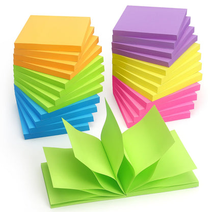 Pop-up Sticky Notes, 3x3 in, 24 Pads, 70 Sheets/Pad, Fluorescent Colors