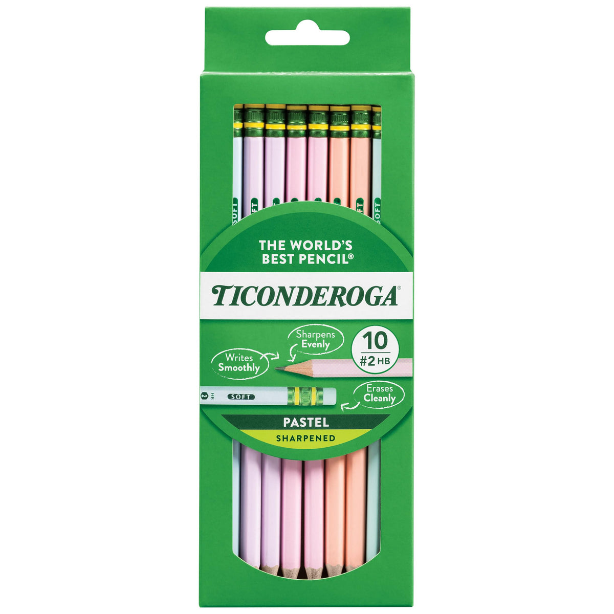 Ticonderoga Wood-Cased Pencils Pre-Sharpened, Arctic Blues, 10 Count