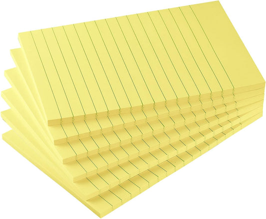 Early Buy Lined Sticky Notes 4x6 in, 6 Pads, 45 Sheets/Pad, Yellow
