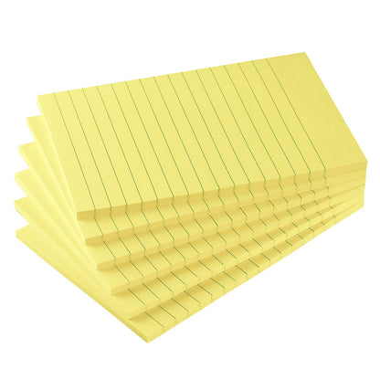 Early Buy Lined Sticky Notes 4x6 in, 6 Pads, 45 Sheets/Pad, Yellow