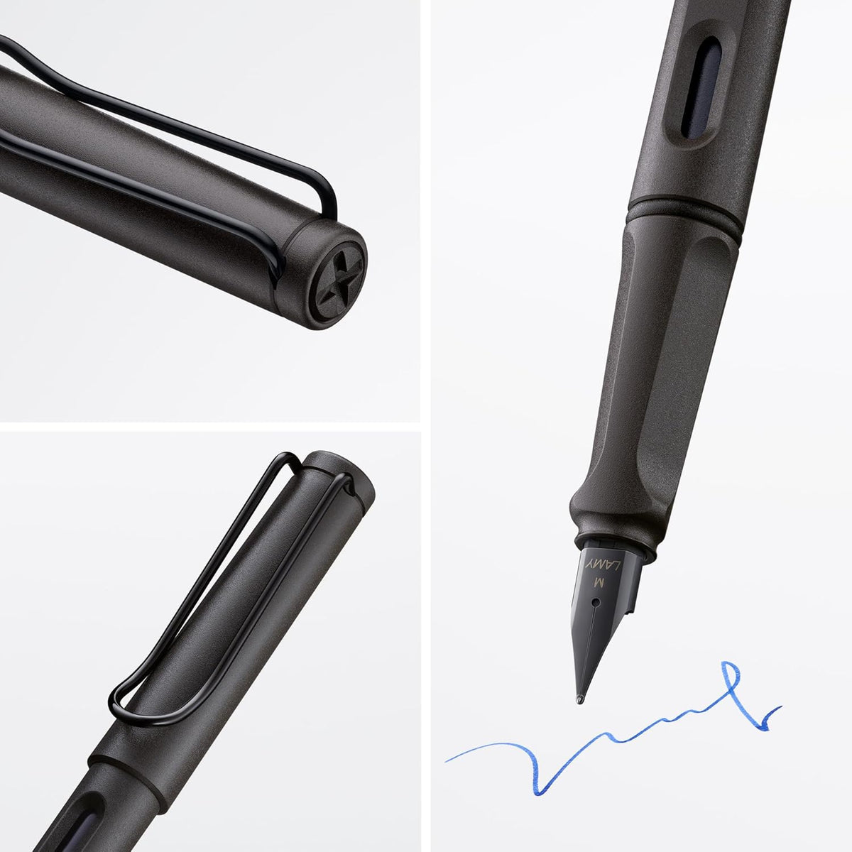 LAMY safari umbra - Fountain Pen with ergonomic grip & polished steel nib in size F - ideal for any Writing & Calligraphy - including LAMY T 10 blue cartridge - Right-Handed