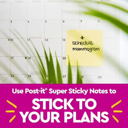 Post-it Super Sticky Lined Notes, 5 Sticky Note Pads, 4 x 6 in., School Supplies for Students, Ideal for Textbooks, Notebooks, Walls and Vertical Surfaces, Canary Yellow