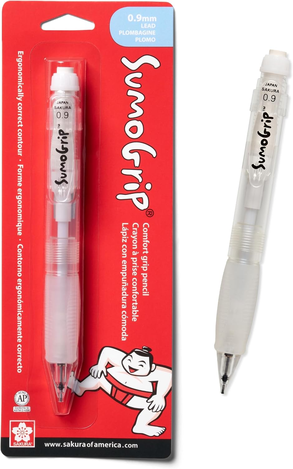 SAK50280 - Mechanical Pencil, w/ Pocket Clip, .9mm, Clear