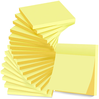 (24 Pads) Sticky Notes 3 x 3 in Post, 12 Bright Colors Self-Stick Pads